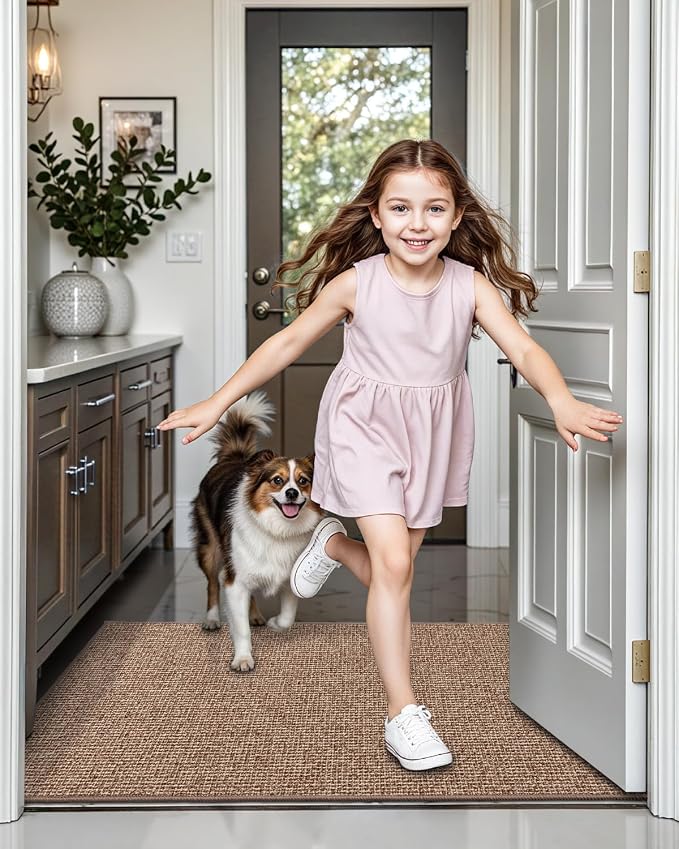LUMI Indoor Door Mat 36"x59", Ultra Thin Low Profile Non-Slip Doormat - Image 5