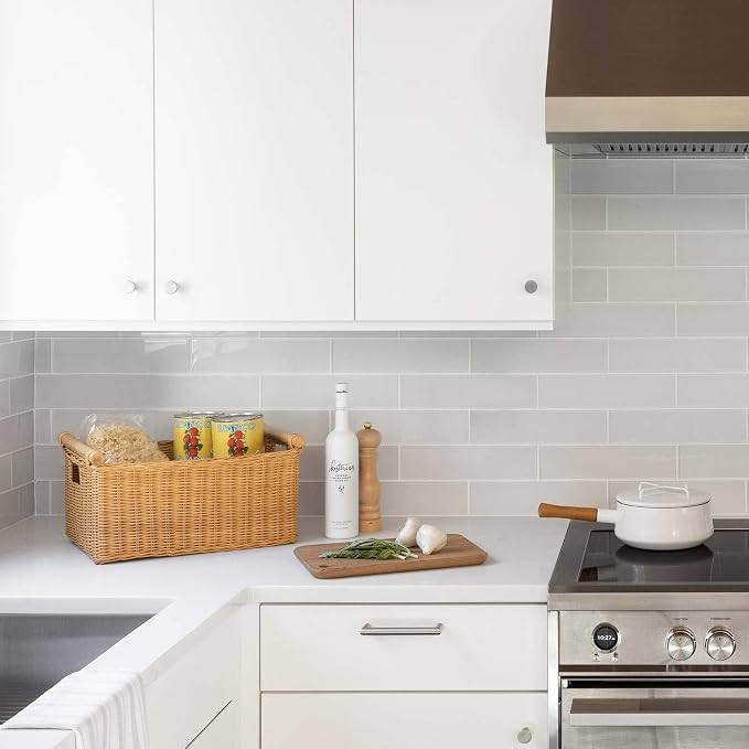 The Basket Lady Pole Handle Wicker Storage Basket, 18 in L x 14.5 in W x 9 in H - Image 6