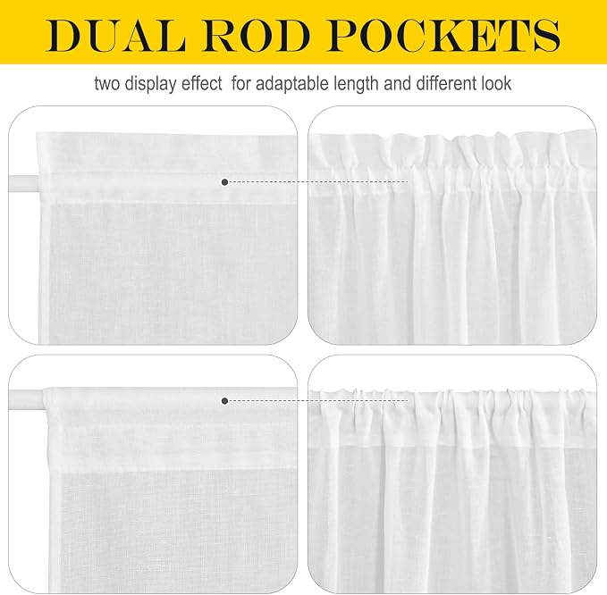NICETOWN Sheer Door Curtain for Windows, Light Filgtering French Door Curtain - Image 4