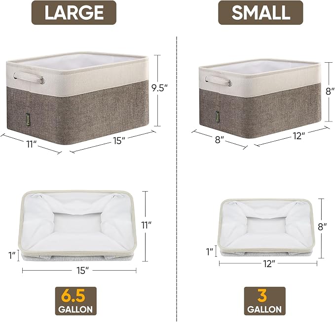 BALEINE 2 Pack Fabric Storage Bins - Image 2