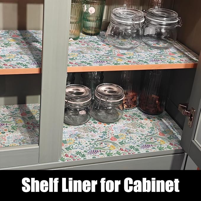 Floral Shelf Drawer Liners, Non Adhesive and Strong Non-Slip Colorful Cabinet - Image 6