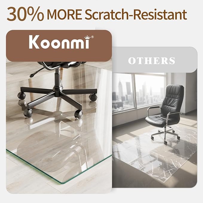 Koonmi Tempered Glass Chair Mat 60"x48" - Image 3