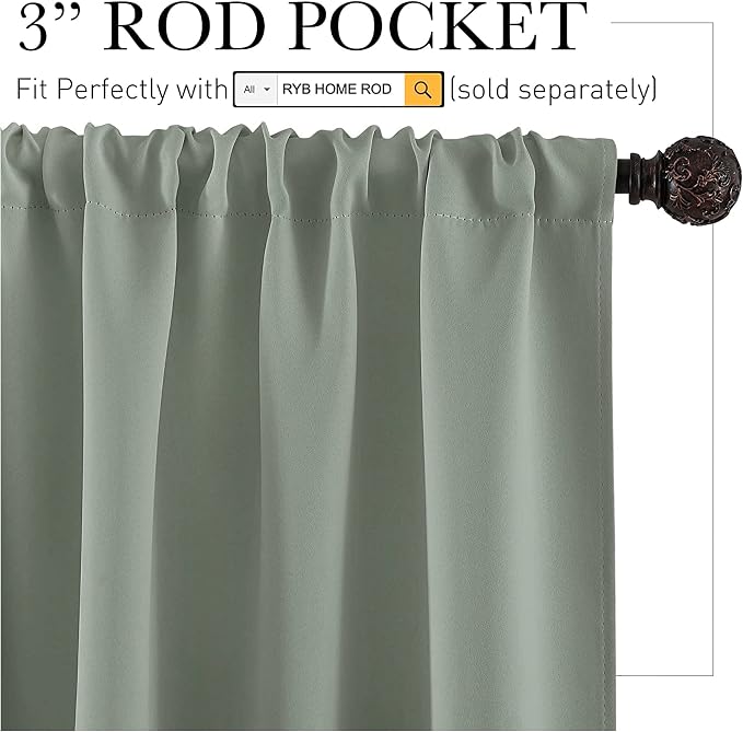 RYB HOME Small Window Curtains - Image 2