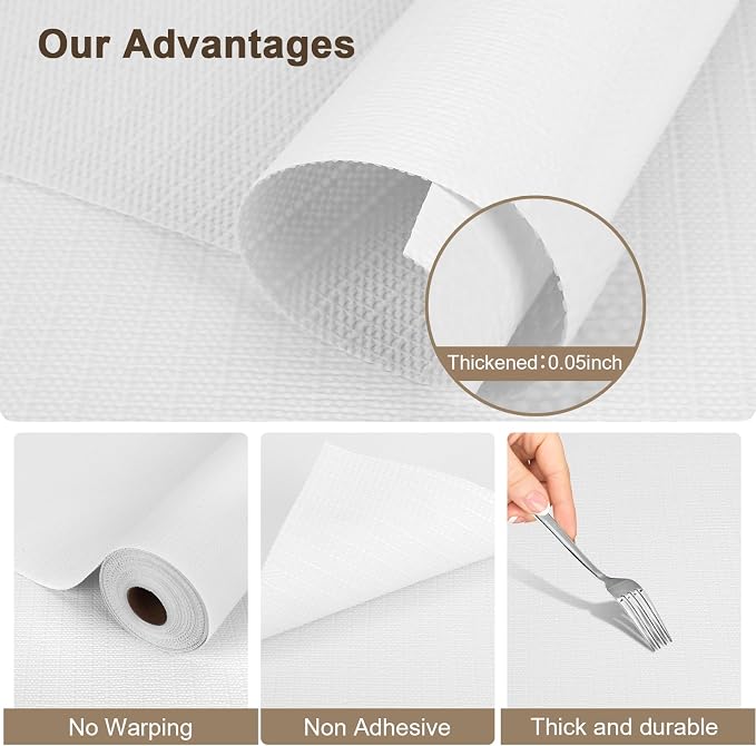 OcePor Non-Adhesive Drawer and Shelf Liner 12IN x 20FT, Non Slip Cabinet and - Image 4