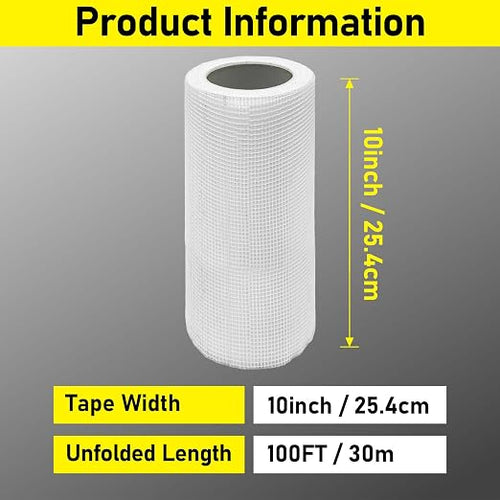 10" 100 Feet Drywall Joint Tape, Self-Adhesive Encrypted Fiberglass Drywall - Image 2