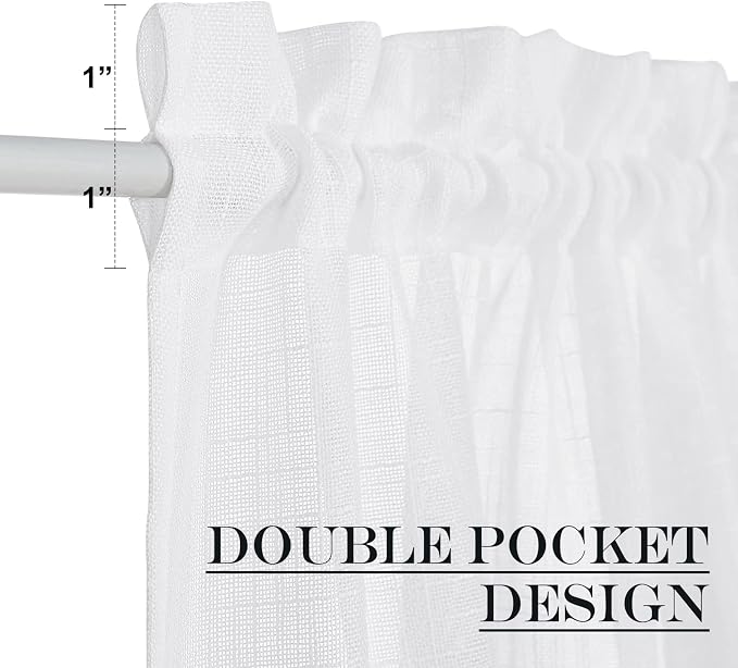 NICETOWN Door Curtains for Sliding Glass French Door, Farmhouse Linen Cutains - Image 4