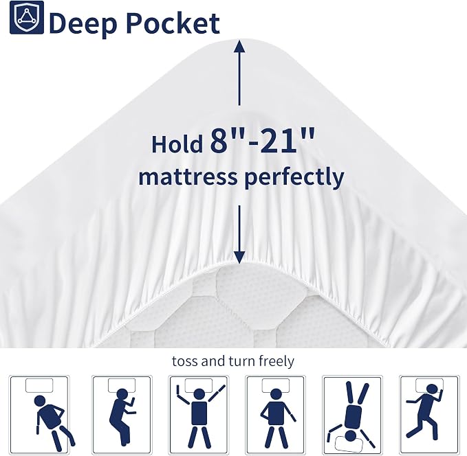 King Mattress Topper Extra Thick Pillowtop Cooling Mattress Topper Plush - Image 5