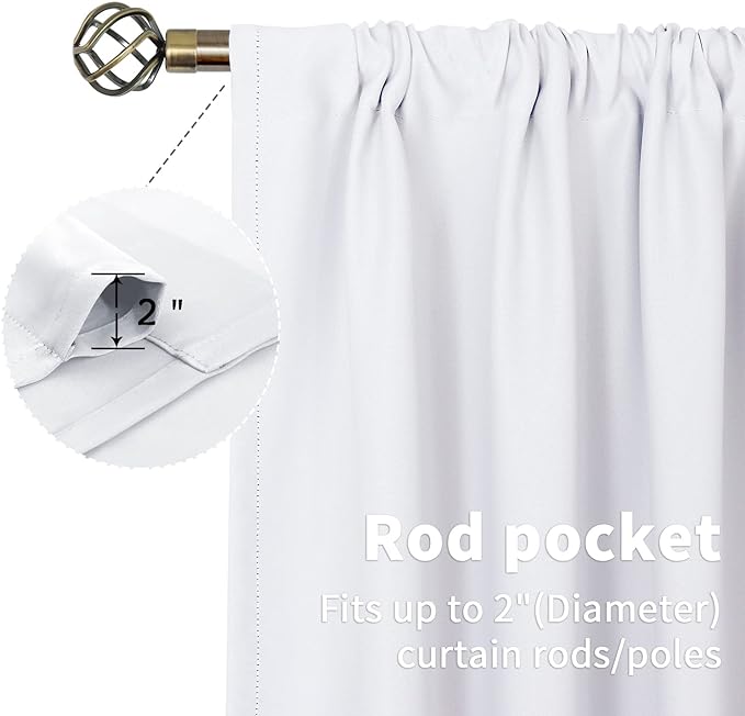 BGment White Curtains 36 Inches Length - Image 3