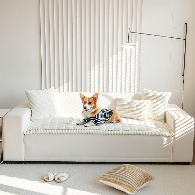 OTOB Dog Couch Covers for 3 Cushion Washable Non Slip Plush Pet Friendly Bed - Image 7