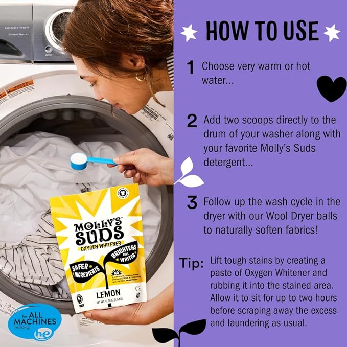 Molly's Suds Oxygen Whitener | Powerful Bleach Alternative, Chlorine Free & - Image 4