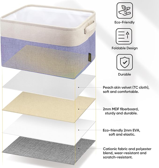 BALEINE 3 Pack Fabric Storage Bins - Image 4
