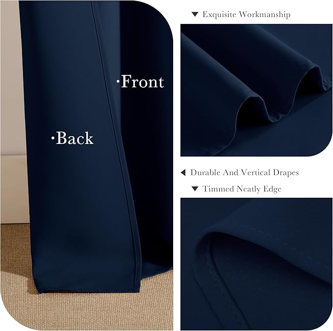 PONY DANCE Black Out Curtains for Bedroom 54 inch Length 2 Panels Set, Thermal - Image 5