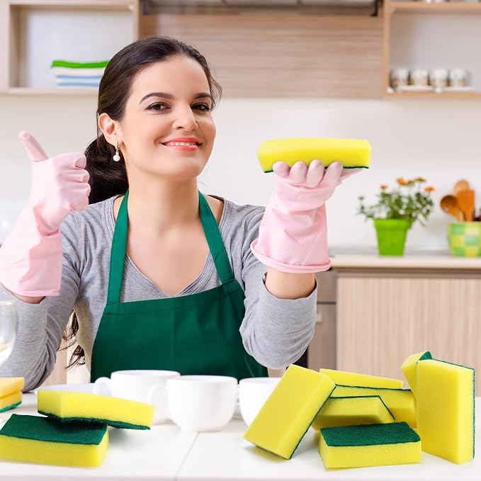 Tanlade 240 Pcs Individually Wrapped Sponge Dishwashing Sponge Bulk Non Scratch - Image 3