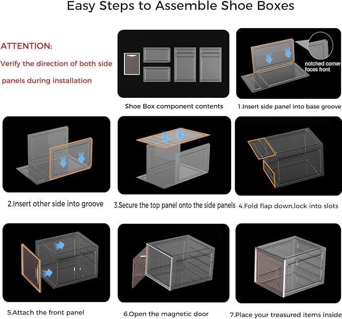 Shoe Storage Boxes Stackable, X-Large Plastic Clear Shoe Organizers - Image 2