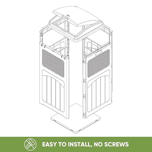 Patiowell 36 Gallon Outdoor Trash Can, Resin Outdoor Garbage Can - Image 4