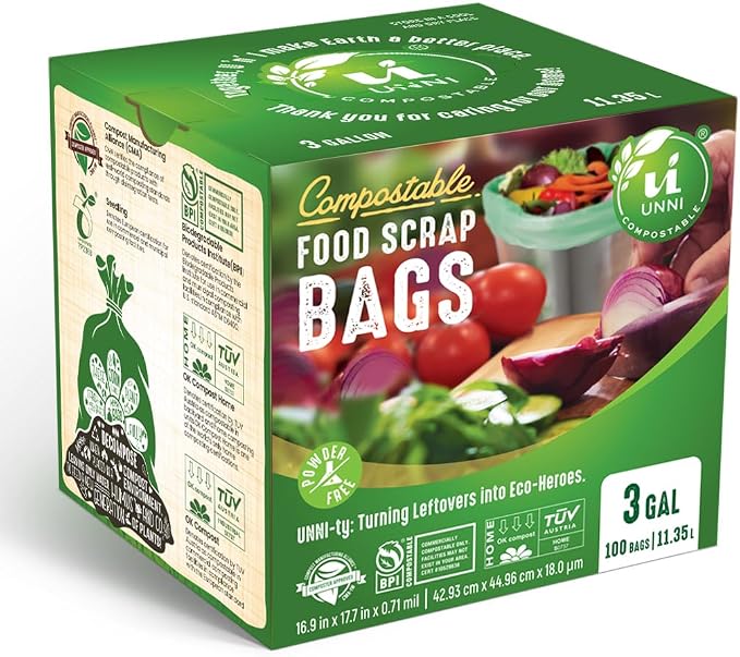 UNNI Compostable Trash Bags, 3 Gallon / 11.35 Liter, Extra Thick 0.71 Mil - Image 6