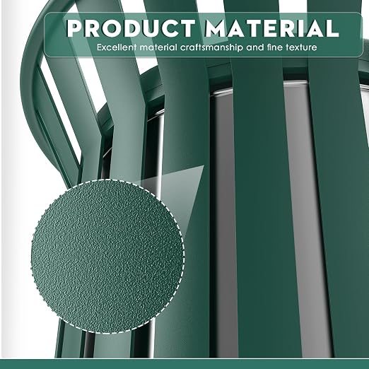 25.2IN Round Large Outdoor Trash Can, Heavy Duty Metal Slatted Garbage Can - Image 3