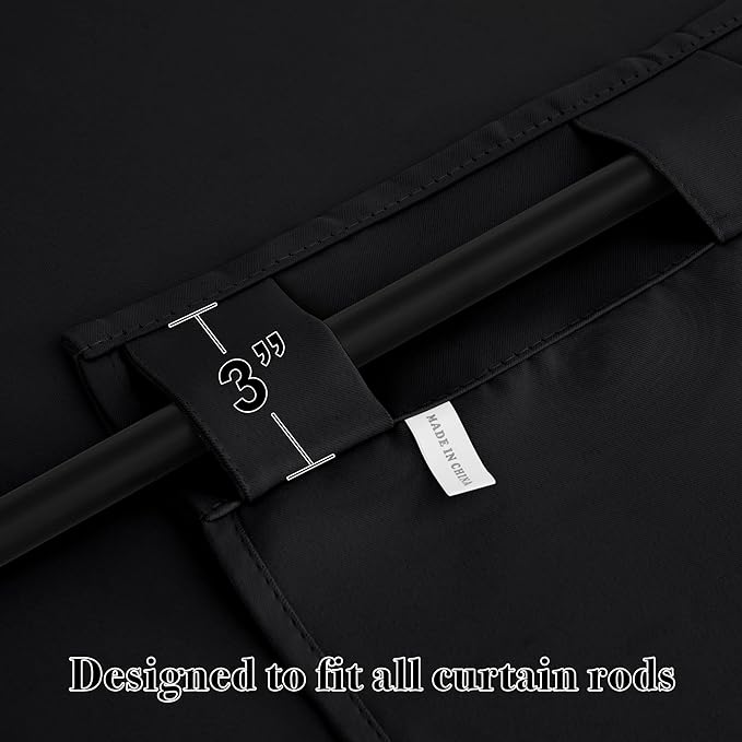 RYB HOME Blackout Curtains for Bedroom, Back Tab Curtain Drapes for Dining - Image 3