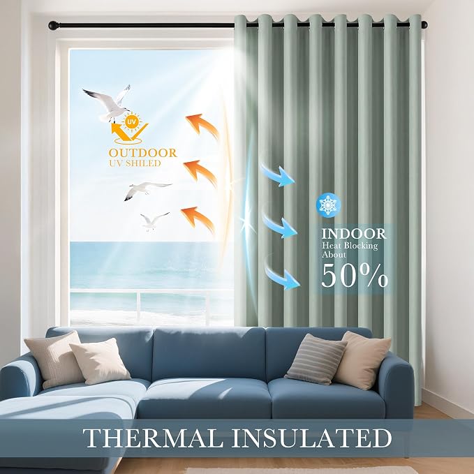 PONY DANCE Blackout Curtains for Bedroom 72 Inch Length 2 Panels Set, Privacy - Image 3