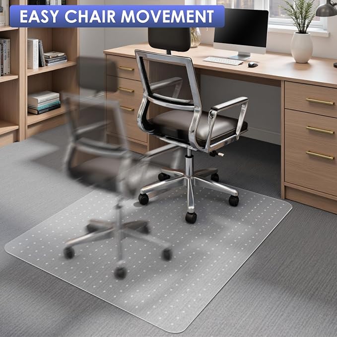 Kuyal Office Chair Mat for Carpet, 46x60 Clear Heavy Duty Computer Chair Mat - Image 6