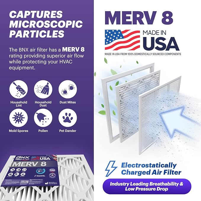 BNX TruFilter 20x24x1 Air Filter MERV 8 - Image 4