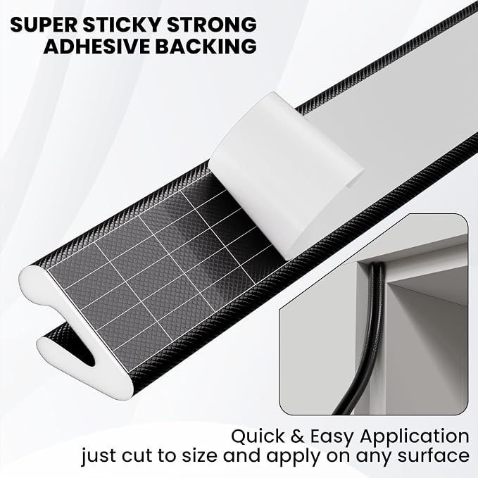 V Shape Foam Weather Stripping Door Frame Seal Strip 19.7FT Black, Draft Stopper - Image 5