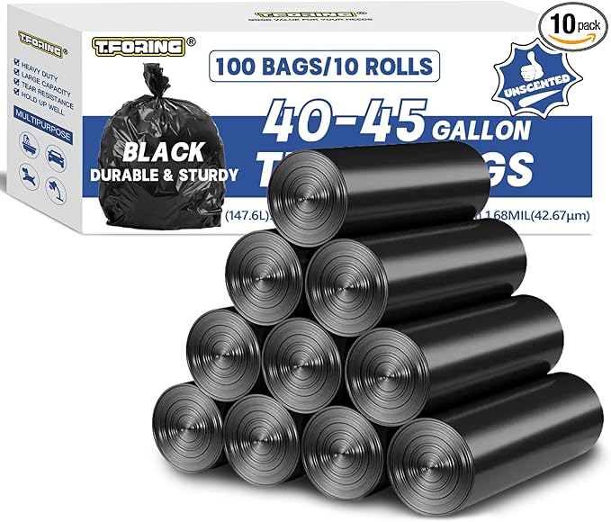 Large 40-45 Gallon Trash Bags Heavy Duty by TFORING%C2%AE