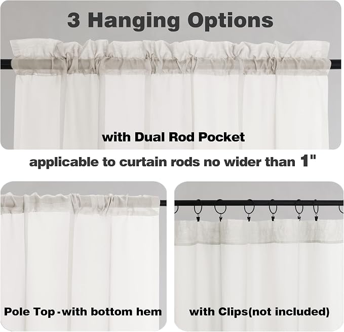 Chyhomenyc Ivory Sheer Curtains 96 Inch Length 2 Panels Set, Elegant Light - Image 6