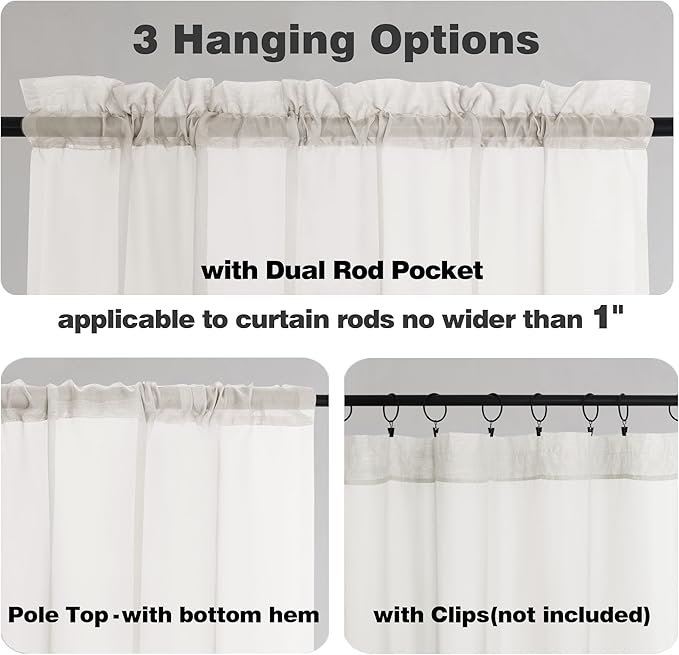 Chyhomenyc Ivory Sheer Curtains 84 Inches Long 2 Panels Set, Light Filtering - Image 6