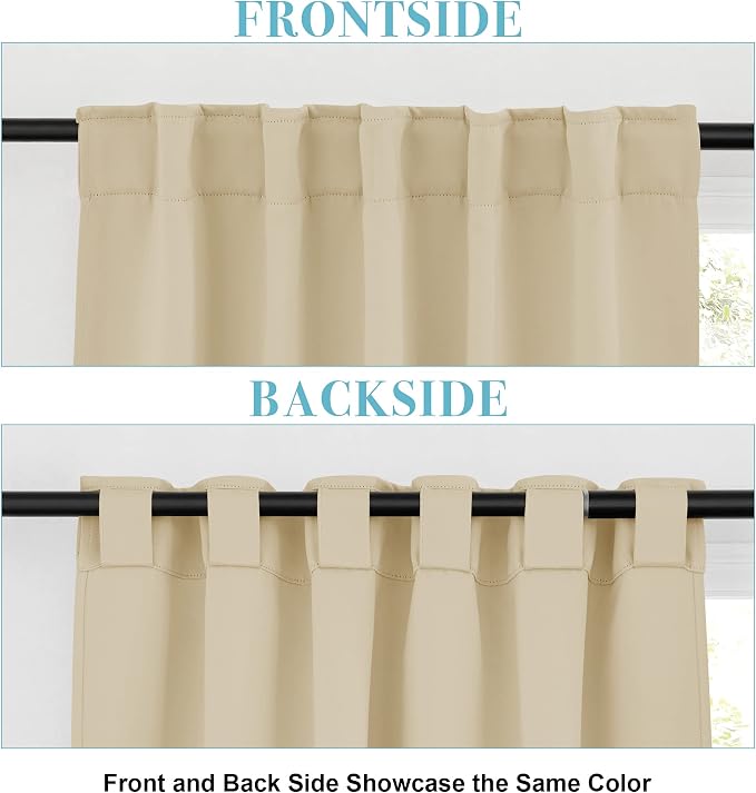 RYB HOME Blackout Curtains 80 inches Long Thermal Insulating Large Window - Image 3
