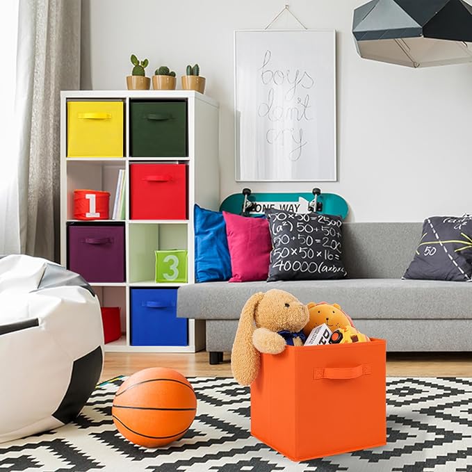 Stero Fabric Storage Bins 6 Pack Fun Colored Durable Storage Cubes - Image 5