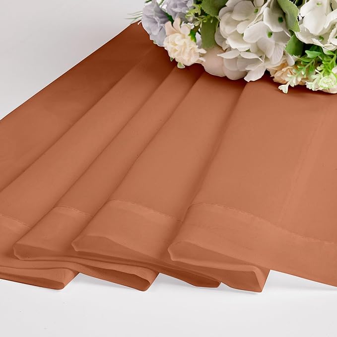 Chyhomenyc Burnt Orange Sheer Curtains 84 Inch Length 2 Panels, Light Filtering - Image 5