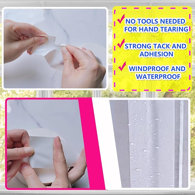 White Window Weather Sealing Tape, Waterproof Window AC Air Conditioner Sealing - Image 4