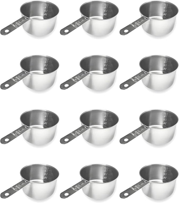 1 Cup Stainless Steel Measuring Cup | Sturdy Metal 250 ml | 240 cc | 8 oz | by Knupp+Co.