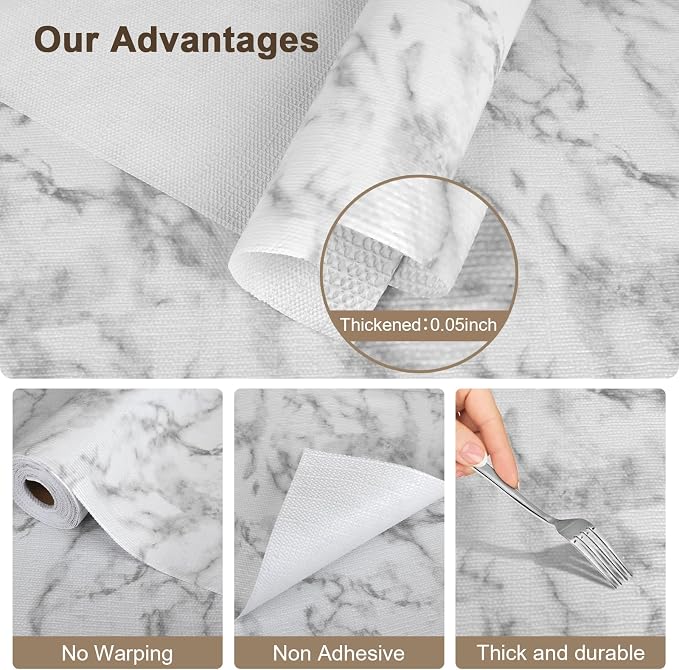 OcePor Non-Adhesive Drawer and Shelf Liner 24IN x 20FT，Non Slip Cabinet and - Image 4