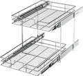 LOVMOR 2 Tier Individual Pull Out Cabinet Organizer 14½" W x 21½" D, Slide Out by LOVMOR