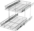 LOVMOR 2 Tier Individual Pull Out Cabinet Organizer 12½" W x 21½" D, Slide Out by LOVMOR