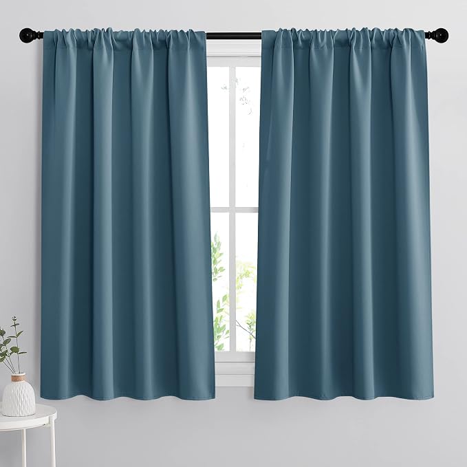 RYB HOME Bathroom Curtains for Small Window, Room Darkening Privacy Assured by RYBHOME