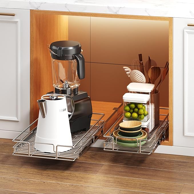 Pull Out Cabinet Organizer 10½" W x 21½" D, Heavy Duty Cabinet Pull Out Shelves - Image 6