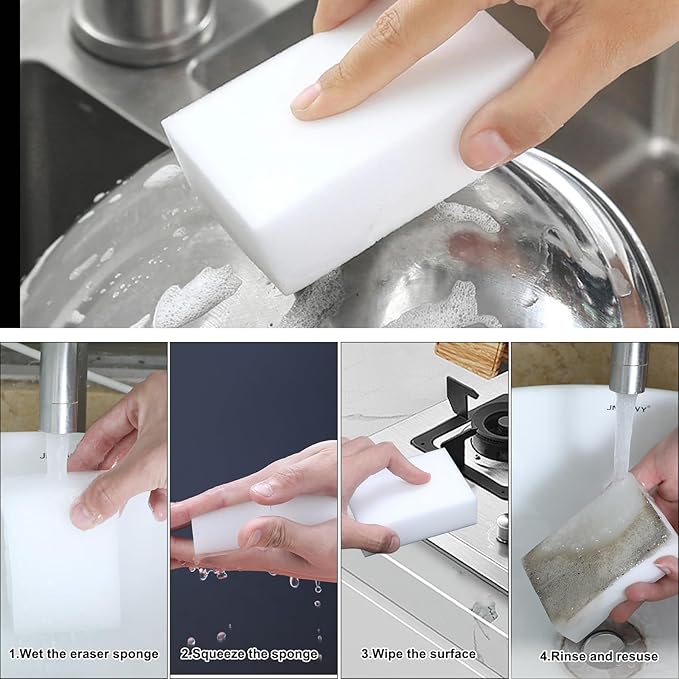 100 Pack Magic Sponge Eraser, Extra Thick and Long Lasting Melamine Cleaning - Image 3