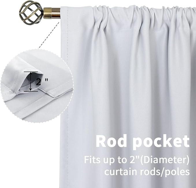 BGment Room Darkening Curtains 40 Inches Length - Image 3