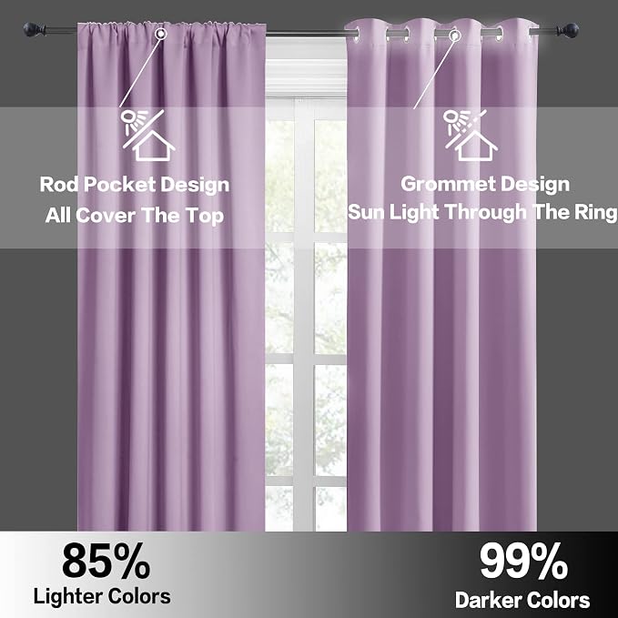 RYB HOME Small Kitchen Curtains, Room Darkening Drapes Energy Efficient Half - Image 5
