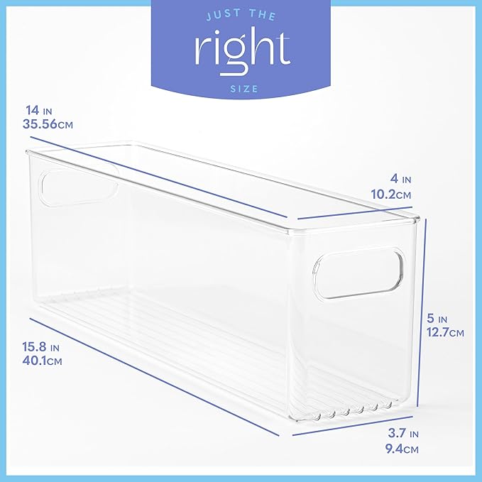Plastic Food Storage 2 Pack Clear Container Bin - Image 3