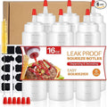 Squeeze Bottles, 16oz Leak-Proof Wide Mouth Condiment Squeeze Bottles by Sopito