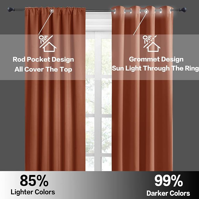 RYB HOME Bedroom Curtains Short - Image 6