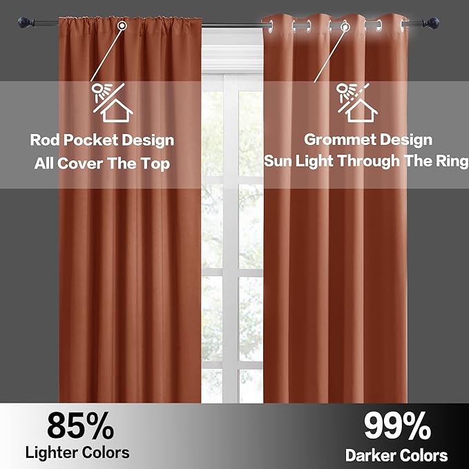 RYB HOME Small Window Curtains for Kitchen, Thermal Insulated Privacy Shades - Image 3