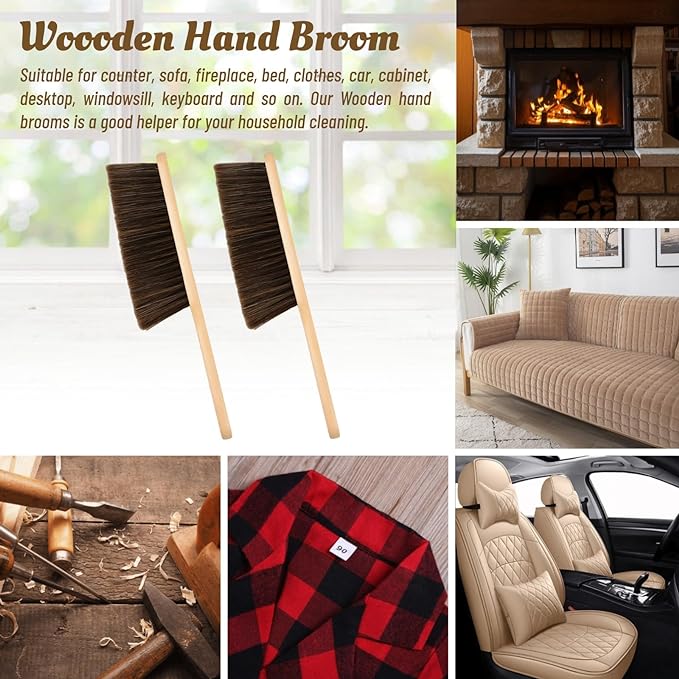 2 Pieces Woooden Dust Brush Hand Broom Bench Brush - Image 5