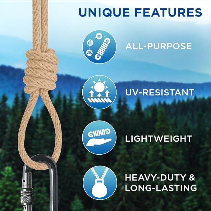 TECEUM Cotton Rope 3/16” – 100 FT – Strong All-Purpose Braided Rope – Natural - Image 4
