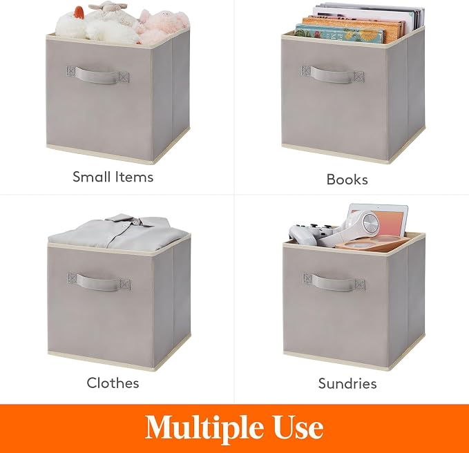 Lifewit 13 Inch Cube Storage Bins, 12 Packs Storage Cubes Foldable Decorative - Image 4