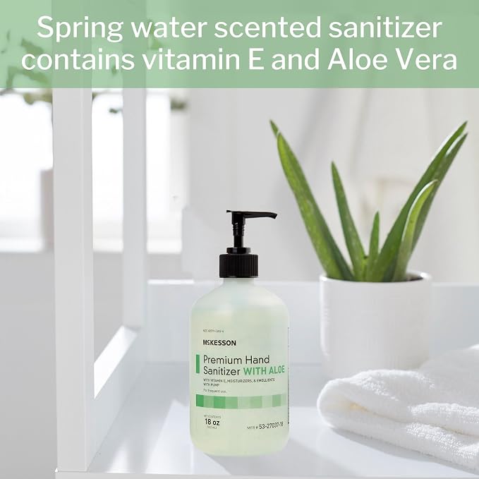 McKesson Hand Sanitizer with Aloe, 18 oz Pump Bottle - Image 5